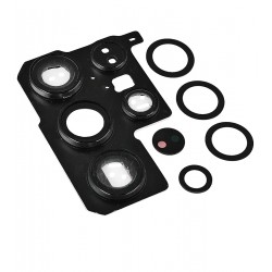 Скло камери для Samsung S908 Galaxy S22 Ultra 5G, чорний, з рамкою