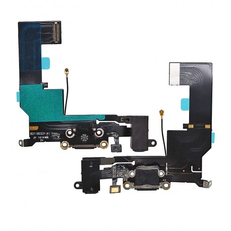 Шлейф для iPhone SE, конектора навушників, конектора зарядки, чорний, China quality