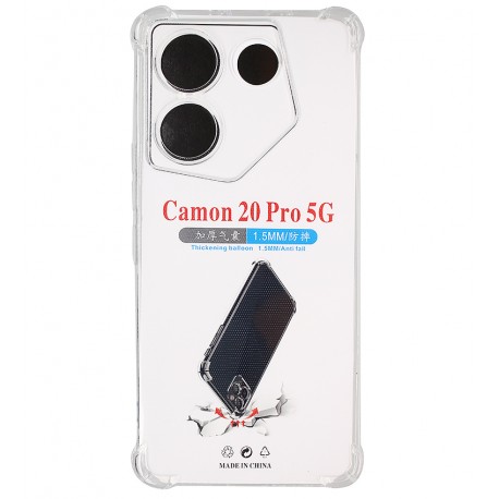 Чохол для Tecno Camon 20 Pro 5G, WXD HQ, силіконовий, протиударний, прозорий