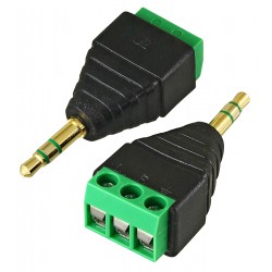 Штекер JACK 3,5мм 3pin (стерео) с клеммной колодкой (под винт) Штекер JACK 3,5мм 3pin (стерео) с клеммной колодкой (под винт)