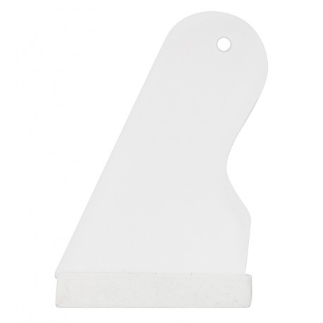 Притискний шпатель для поклейки плівки пластиковий, розмір 10x7,5x0,8 см, білий