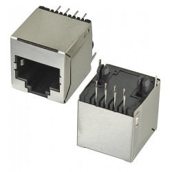 Гніздо 8p8c RJ45 на плату пряме екранування. чорне