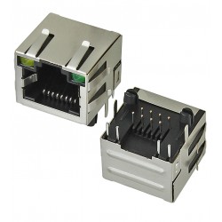 Гнездо 8P8C RJ45 угловое экранир. c индикаторами Гнездо 8P8C RJ45 угловое экранир. c индикаторами