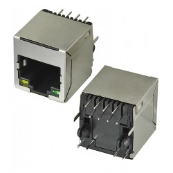 Гніздо 8P8C RJ45 пряме екранування. з індикаторами