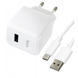 Зарядное устройство Hoco CS11A Ocean single port charger с Type-C кабелем |1USB, 2.1A/10.5W| Зарядное устройство Hoco CS11A Ocean single port charger с Type-C кабелем |1USB, 2.1A/10.5W|