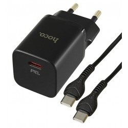 Зарядное устройство Hoco N19 Rigorous PD25W с кабелем (Type-C на Type-C), черное