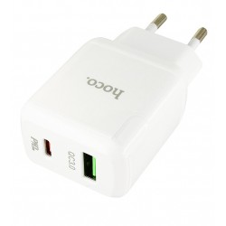 Зарядное устройство Hoco N5 Favor 2 port PD20W+QC3.0, белое Зарядное устройство Hoco N5 Favor 2 port PD20W+QC3.0, белое