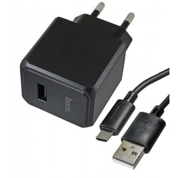 Зарядное устройство Hoco CS11A Ocean single port charger с Micro-USB кабелем |1USB, 2.1A/10.5W| (black) Зарядное устройство Hoco CS11A Ocean single port charger с Micro-USB кабелем |1USB, 2.1A/10.5W| (black)