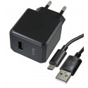 Зарядное устройство Hoco CS11A Ocean single port charger с Micro-USB кабелем 1USB, 2.1A/10.5W (black)