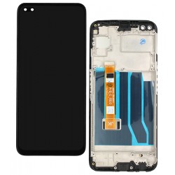 Дисплей для Realme 6 Pro, черный, с рамкой, High quality