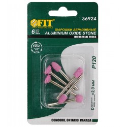 Шарошки по камню алюміній-оксидні міні набір 6 шт FIT 36924 Шарошки по камню алюміній-оксидні міні набір 6 шт FIT 36924