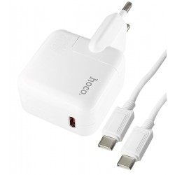 Зарядное устройство Hoco C112A Advantage single port с Type-C - Type-C кабелем |Type-C, 30W/3A, PD/QC| (white)
