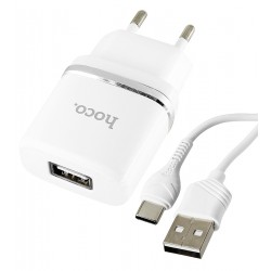 Зарядний пристрій Hoco C12Q, QC3.0, 3A, 18Вт, 1USB, з кабелем Type-C - USB Зарядний пристрій Hoco C12Q, QC3.0, 3A, 18Вт, 1USB, з кабелем Type-C - USB