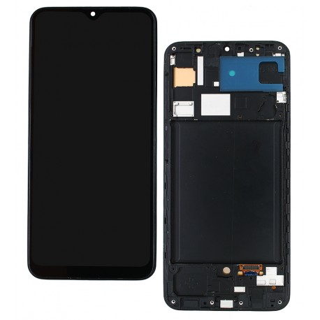 Дисплей для Samsung A307 Galaxy A30s, A307F/DS Galaxy A30s, чорний, з рамкою, High Copy, original size, (OLED)