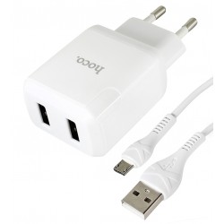 Зарядное устройство Hoco N7 Speedy dual port charger с Micro-USB кабелем, белое Зарядное устройство Hoco N7 Speedy dual port charger с Micro-USB кабелем, белое