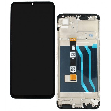 Дисплей для Realme C51, Realme C53, чорний, із сенсорним екраном (дисплейний модуль), з рамкою