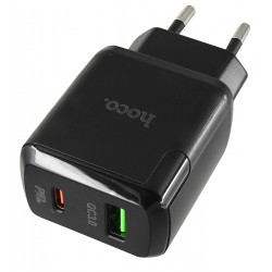 Зарядное устройство Hoco N5 Favor 2 port PD20W+QC3.0, черное