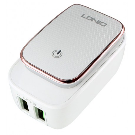 Зарядний пристрій Ldnio A2205 c MicroUSB (2usb port, 2.4A with touch light) \ white