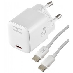 Зарядное устройство DC CA-F06, 2в1 Lightning PD/30W/GaN Technology, белое Зарядное устройство DC CA-F06, 2в1 Lightning PD/30W/GaN Technology, белое