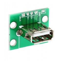 Плата печатная с разъемом USB 2.0 type A на DIP вертикальный Плата печатная с разъемом USB 2.0 type A на DIP вертикальный