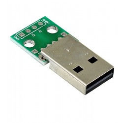 Плата печатная с разъемом USB 2.0 тип A папа,на DIP Плата печатная с разъемом USB 2.0 тип A папа,на DIP