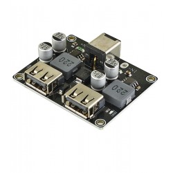 Модуль зарядки телефону 2xUSB QC2.0 QC3.0 понижуючий Vin: 6-32В, Vout: 3-12В, Iout: 3.4А max. 24Вт Модуль зарядки телефону 2xUSB QC2.0 QC3.0 понижуючий Vin: 6-32В, Vout: 3-12В, Iout: 3.4А max. 24Вт