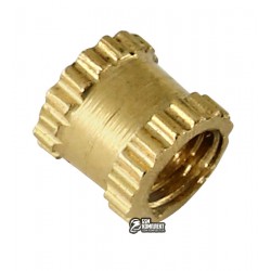 Гофрована запрессовочная втулка латунна з різьбленням M3 висота 4 мм, 10шт