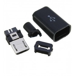 Штекер micro-USB, 5 pin, разборный , "папа", черный Штекер micro-USB, 5 pin, разборный , "папа", черный