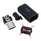 Штекер micro-USB, 5 pin, розбірний, "тато", чорний, не комплект (можна залити компаундом або термоклеєм для фіксації)