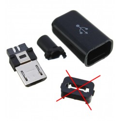 Штекер micro-USB, 5 pin, розбірний, "тато", чорний, не комплект (можна залити компаундом або термоклеєм для фіксації) Штекер micro-USB, 5 pin, розбірний, "тато", чорний, не комплект (можна залити компаундом або термоклеєм для фіксації)