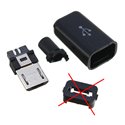 Штекер micro-USB, 5 pin, розбірний, тато , чорний, не комплект (можна залити компаундом або термоклеєм для фіксації)