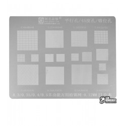 BGA трафарет Amaoe универсальный, шаг 0,3 мм / 0,35 мм / 0,4 мм / 0,5 мм, толщина 0,12 мм