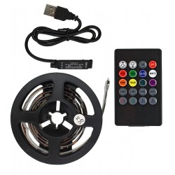 Світлодіодна стрічка для фонового підсвічування ТВ (5050 30LED/m, RGB, 1 метр, живлення від 5В USB, пульт і музичний контролер) Світлодіодна стрічка для фонового підсвічування ТВ (5050 30LED/m, RGB, 1 метр, живлення від 5В USB, пульт і музичний контролер)