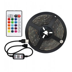 Світлодіодна стрічка для фонового підсвічування ТБ (5050 30LED/m, RGB, 5 метрів, живлення від 5В USB, пульт, Bluetooth) Світлодіодна стрічка для фонового підсвічування ТБ (5050 30LED/m, RGB, 5 метрів, живлення від 5В USB, пульт, Bluetooth)
