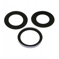 Стекло камеры для Apple iPhone 15 Pro Max, черный, без рамки, комплект 3 шт.