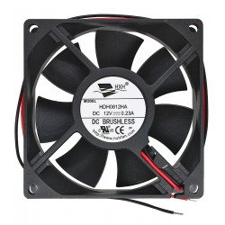 Вентилятор 80х80х25мм 12V HDH0812HA (2 дроти) (5...13.8V) 0.14A (0.23A max) 58.2 м3/год 3000 об/хв 35.5 dBA підшипник ковзання