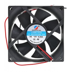 Вентилятор 80х80х25мм 12V SF8025SH12 (2 дроти) (6...13.8V) 0.19A 69.6 м3/год 3500 об/хв 39.4 dBA підшипник ковзання