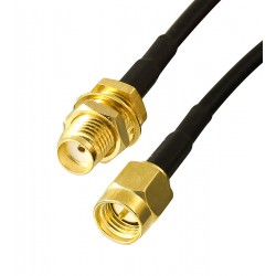 Кабель удлиннитель SMA male - SMA female RG-174 3м Кабель удлиннитель SMA male - SMA female RG-174 3м