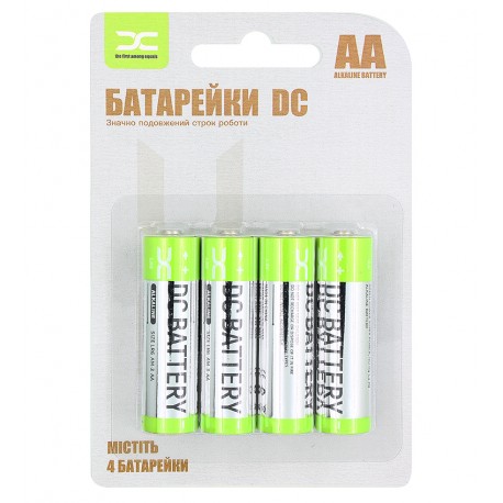 Батарейка DC alkaline LR6, AA, пальчиковые, 4 шт