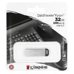Флешка 32Gb, Kingston DT Kyson, USB3.2, DTKN/32Gb, Silver/Black