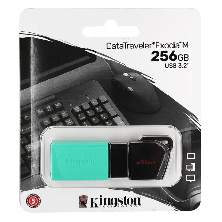 Флешка 256Gb, Kingston DataTraveler Exodia M, USB3.2, DTXM/256Gb, Black/Teal