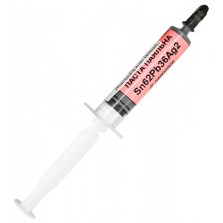 Паяльна паста Sn62Pb36Ag2 JF-800906 шприц 25 г, зі сріблом, середньоплавка, олов'яно-свинцева з флюсом типу ROL1