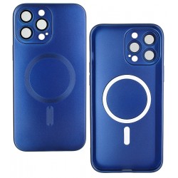 Чехол для Apple iPhone 13 Pro Max MagSafe COLORS 2 с стеклом камеры, силиконовый, темно синий