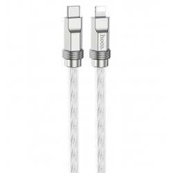 Кабель Type-C - Lightning, Hoco U113 Solid charging data, 1.2м, 2.4А, 20 Вт, силіконовий, сірий