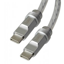 Кабель Type-C - Type-C, Hoco U113 Solid silicone charging data, 1.2м, 3А / 100Вт, силиконовый, серый Кабель Type-C - Type-C, Hoco U113 Solid silicone charging data, 1.2м, 3А / 100Вт, силиконовый, серый