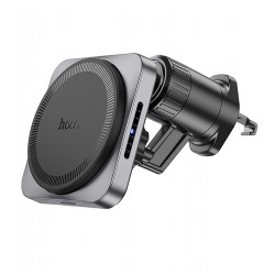 Автодержатель с беспроводной зарядкой Hoco HW15 Speed magnetic wireless 15Вт MagSafe 4.5-7", магнитный в решетку, черный Автодержатель с беспроводной зарядкой Hoco HW15 Speed magnetic wireless 15Вт MagSafe 4.5-7", магнитный в решетку, черный