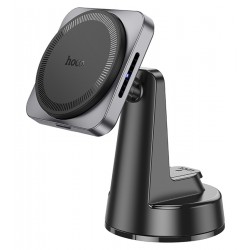 Автотримач з бездротовою зарядкою Hoco HW16 Speed magnetic wireless 15Вт MagSafe 4.5-7", магнітний на присоску на косноль, чорний Автотримач з бездротовою зарядкою Hoco HW16 Speed magnetic wireless 15Вт MagSafe 4.5-7", магнітний на присоску на косноль, чорний