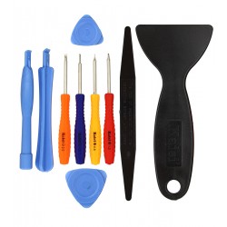 Набір інструментів Kaisi 1202 для розбирання корпусів (2 медіатори, 3 лопатки, шпательок, викрутки: +1.2, -2.0, *0.8, *1.2)