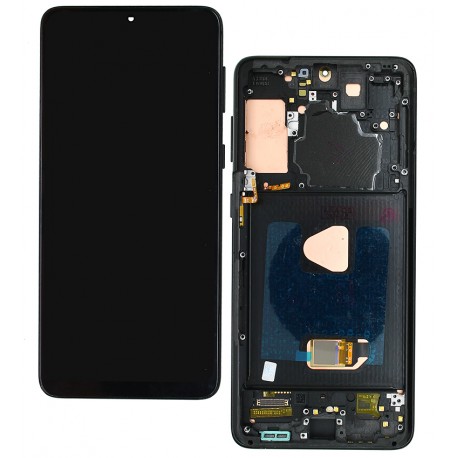 Дисплей для Samsung G996 Galaxy S21 Plus 5G, чорний, з сенсорним екраном, з рамкою, High quality, (OLED)