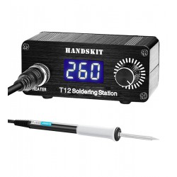 Паяльна станція HandsKit T12C Led, для жал T12, 72Вт, 220В, 200-450C, DC12-24V, з блоком живлення Паяльна станція HandsKit T12C Led, для жал T12, 72Вт, 220В, 200-450C, DC12-24V, з блоком живлення